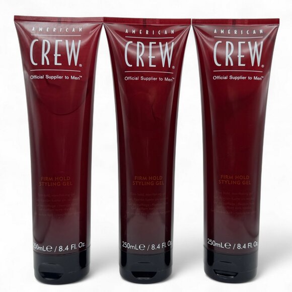 Lot of 3 American Crew Mens Firm Hold Styling Gel Non-Flaking Hair Gel 8.4 oz Ea - Picture 1 of 4